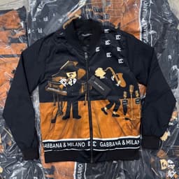 Áo khoác bomber gió nam nữ FIGLE in hoạ tiết nghệ sĩ âm nhạc vân chữ monogram 3D hai mặt boy phố 1