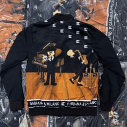 Áo khoác bomber gió nam nữ FIGLE in hoạ tiết nghệ sĩ âm nhạc vân chữ monogram 3D hai mặt boy phố 5