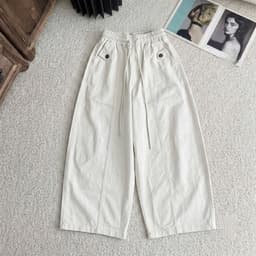 (Mở Bán) Quần Kaki Lami Ống Suông Rộng Cạp Chun Phong Cách Hàn Quốc_m133.134 7