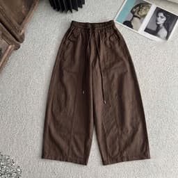 (Mở Bán) Quần Kaki Lami Ống Suông Rộng Cạp Chun Phong Cách Hàn Quốc_m133.134 6