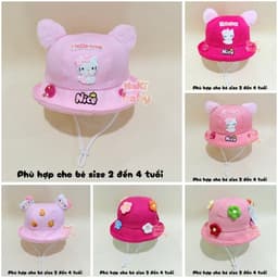 Mũ vành dễ thương cho bé gái (SIZE 2-4 TUỔI) - phụ kiện hoàn hảo cho cô công chúa nhỏ! 1