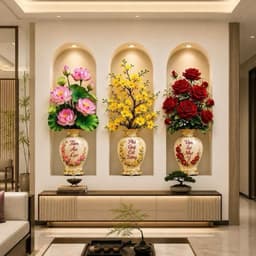 Decal dán tường 3 khung lọ hoa( 1 khung 30x60cm) 2