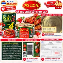 [ DATE 2029] LỐC 4 HỘP CÁ THU CHIÊN SỐT TƯƠNG ỚT ROZA THÁI LAN 150g/ hộp 8