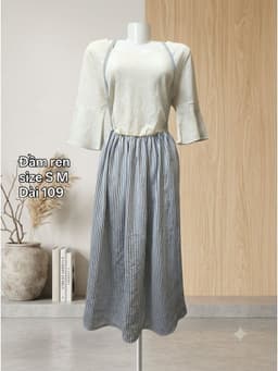 [2hand] Đầm ren phối kiểu yếm co giãn size S M 2