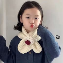 Khăn quàng cổ dệt kim mềm mại cho trẻ em Hoạt hình dễ thương Mùa đông ấm áp cho trẻ sơ sinh Tập đi Cổ ấm áp Cô gái Khăn 1