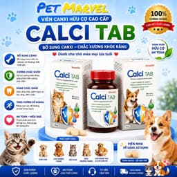 Viên canxi cho chó, mèo con, chó, mèo mang thai và nuôi con giúp xương chắc, răng khỏe Calci tab VIMEDIM lọ 50v 1