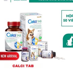Viên canxi cho chó, mèo con, chó, mèo mang thai và nuôi con giúp xương chắc, răng khỏe Calci tab VIMEDIM lọ 50v 3