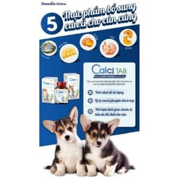 Viên canxi cho chó, mèo con, chó, mèo mang thai và nuôi con giúp xương chắc, răng khỏe Calci tab VIMEDIM lọ 50v 5