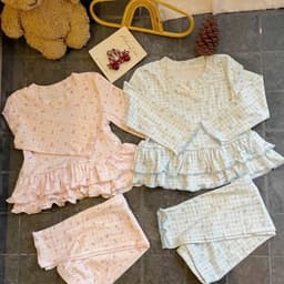 Bộ thu đông bé gái, set bộ quần áo dài tay chất thun thông hơi hoạ tiết hoa nhí dễ thương cho bé 9-26kg 3