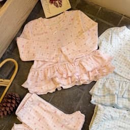 Bộ thu đông bé gái, set bộ quần áo dài tay chất thun thông hơi hoạ tiết hoa nhí dễ thương cho bé 9-26kg 6