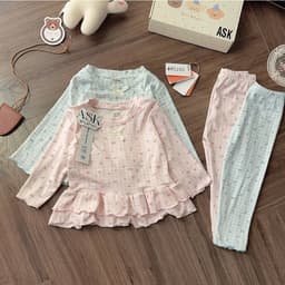 Bộ thu đông bé gái, set bộ quần áo dài tay chất thun thông hơi hoạ tiết hoa nhí dễ thương cho bé 9-26kg 7