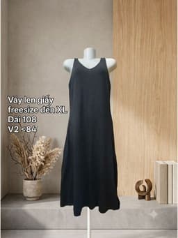 [2hand] Váy len giấy 3 lỗ cổ V dáng xoè freesize đến L 2