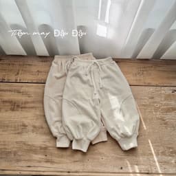 Quần ống thụng gân tăm nhung mềm mịn cho bé trai, bé gái 1