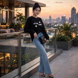Áo thun dài tay cotton in chữ star girl kèm ngôi sao style đơn giản hằng ngày BYN BYN CT STARGIRL 2