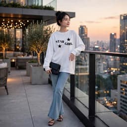 Áo thun dài tay cotton in chữ star girl kèm ngôi sao style đơn giản hằng ngày BYN BYN CT STARGIRL 4