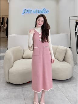 <Đầm bầu Quynhanhhouse> (QC) Váy len hoa Qc9055 4