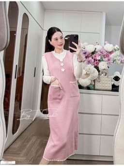 <Đầm bầu Quynhanhhouse> (QC) Váy len hoa Qc9055 2