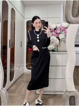 <Đầm bầu Quynhanhhouse> (QC) Váy len hoa Qc9055 3