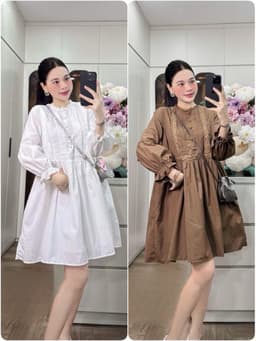 <Đầm bầu Quynhanhhouse> (NH CLOTHING) Váy thô pha ren m11993 1