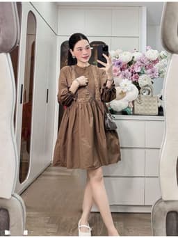 <Đầm bầu Quynhanhhouse> (NH CLOTHING) Váy thô pha ren m11993 5