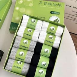Hộp 10 Đôi Tất Nha Đam Dệt Kim Chống Hôi Chân Khử Mùi Hiệu Quả Chất Liệu Thoải Mái Không Đổ Mồ Hôi  2