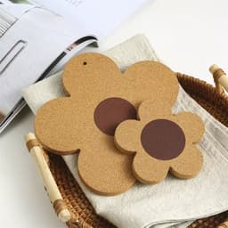 ĐEN _ STORE ( KÈM ẢNH THẬT ) Miếng Lót Cốc Bằng Gỗ Bằng Hình Bông Hoa Cute Đế Lót Cốc Lót Nồi Bằng Gỗ Decor 5