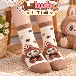 Tất Trẻ Em LaBubu Chất Cotton Mềm Mại Cho Bé 1-7 Tuổi  set 5 Đôi/10 Đôi 2