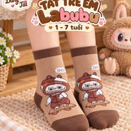 Tất Trẻ Em LaBubu Chất Cotton Mềm Mại Cho Bé 1-7 Tuổi  set 5 Đôi/10 Đôi 4