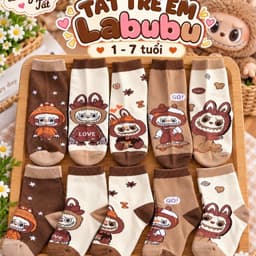 Tất Trẻ Em LaBubu Chất Cotton Mềm Mại Cho Bé 1-7 Tuổi  set 5 Đôi/10 Đôi 1