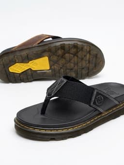 Dép kep da nam cao 4cm, quay da bò phối dù . (xưởng TuLiKi) 1