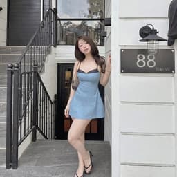 ( BIGSIZE ) VN177 Váy chữ A dáng 2 dây cúp tôn v1 chất liệu jean ép keo 2 lớp phối đá đen by CarrotShop 7
