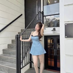 ( BIGSIZE ) VN177 Váy chữ A dáng 2 dây cúp tôn v1 chất liệu jean ép keo 2 lớp phối đá đen by CarrotShop 6