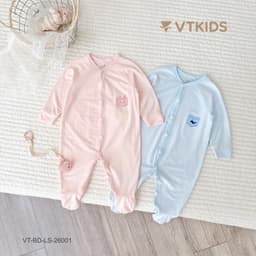Combo 2-3 Bộ Body  Dài Tay Liền Tất VT KIDS Cho Bé Sơ Sinh Chất Cotton Pettit Mềm Mát Thoáng Size 0-6 M 8