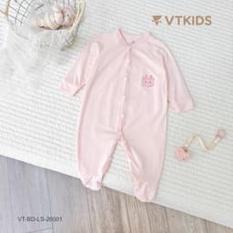 Combo 2-3 Bộ Body  Dài Tay Liền Tất VT KIDS Cho Bé Sơ Sinh Chất Cotton Pettit Mềm Mát Thoáng Size 0-6 M 3