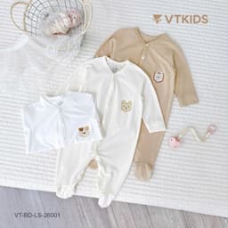 Combo 2-3 Bộ Body  Dài Tay Liền Tất VT KIDS Cho Bé Sơ Sinh Chất Cotton Pettit Mềm Mát Thoáng Size 0-6 M 6