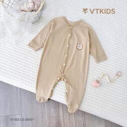 Combo 2-3 Bộ Body  Dài Tay Liền Tất VT KIDS Cho Bé Sơ Sinh Chất Cotton Pettit Mềm Mát Thoáng Size 0-6 M 4