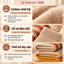 Tất nữ cổ cao sét 10 đôi tất lót nỉ bông cổ vằn siêu ấm siêu dày T57 2
