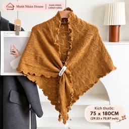 Khăn quàng cổ nữ  Khăn choàng dệt kim bằng vải dệt kim màu trơn, Khăn len mềm mại thời trang 3