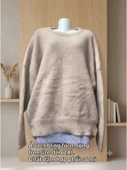 [2hand] Áo len hồng bling form rộng freesize đến 2XL 2