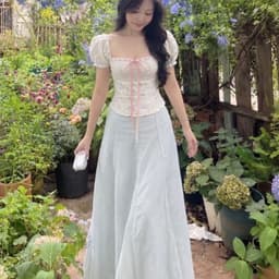 (Bigsize S-4XL) Áo Corset Tay Phồng Chun Nhún Cổ Vuông Phối Nơ Dây Rút Hoạ Tiết Nơ Xinh Nữ Tính Kieupham.shop 5