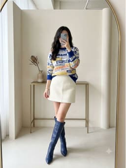 [2hand] Áo len dệt chữ lông cừu đen trắng form rộng freesize đến 2XL 1