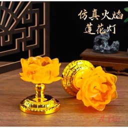 (Hàng loại 1) Bộ 02 đèn thờ hoa sen để bàn thờ , đèn bàn thờ gia tiên, đèn thờ thần tài, thổ địa, đèn thờ phật 4