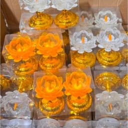 (Hàng loại 1) Bộ 02 đèn thờ hoa sen để bàn thờ , đèn bàn thờ gia tiên, đèn thờ thần tài, thổ địa, đèn thờ phật 5