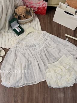 Set 2 món : Áo sơ mi babydoll thô boi hạt pha viền ren dài tay + Chân váy cao cấp style tiểu thư sang chảnh SHIP HỎA TỐC 6