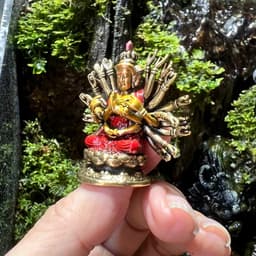 Tượng đồng mini Phật Chuẩn Đề Bồ tát ,  cao 5 cm x rộng 4.5 cm 6