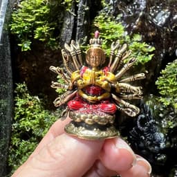 Tượng đồng mini Phật Chuẩn Đề Bồ tát ,  cao 5 cm x rộng 4.5 cm 5