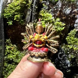Tượng đồng mini Phật Chuẩn Đề Bồ tát ,  cao 5 cm x rộng 4.5 cm 4