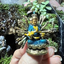 Tượng đồng mini Phật Chuẩn Đề Bồ tát ,  cao 5 cm x rộng 4.5 cm 9
