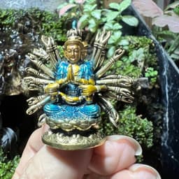 Tượng đồng mini Phật Chuẩn Đề Bồ tát ,  cao 5 cm x rộng 4.5 cm 7