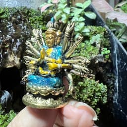 Tượng đồng mini Phật Chuẩn Đề Bồ tát ,  cao 5 cm x rộng 4.5 cm 8